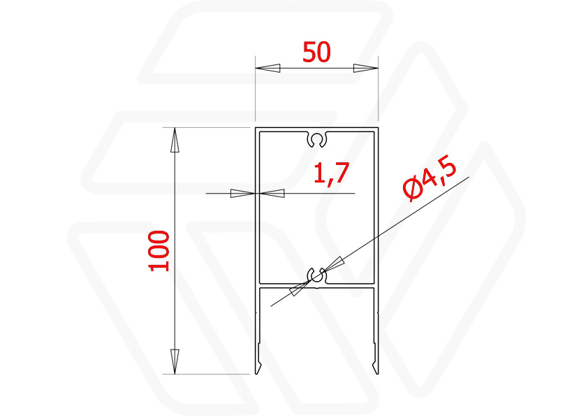 Прямоугольная ламель RV-100P | Производство и монтаж