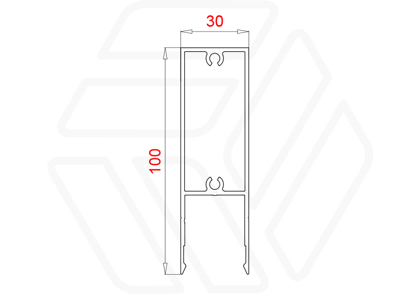 Прямоугольная ламель RV-100P/30 | Производство и монтаж