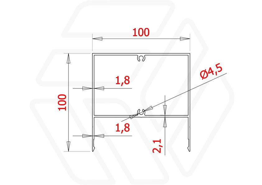 Прямоугольная ламель RV-100K | Производство и монтаж